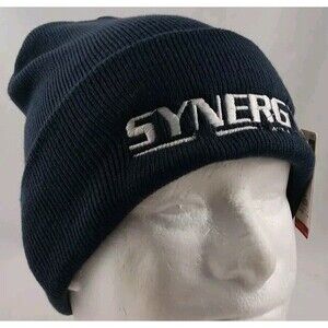 Synergy by Weaver Leather Navy Blue Knit Cuffed Winter Beanie Hat-NEW with Tags!